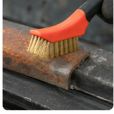 HORUSDY 7-Inch 3-Piece Soft Grip Mini Wire Brush Set | Brass, Nylon & Stainless Steel